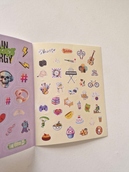 Fun stickers including food, music and hobby icons