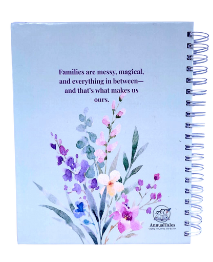 Yearbook back cover page featuring inspirational quote with floral artwork.